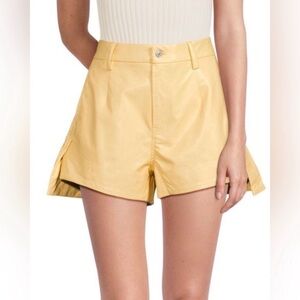 Seven for all Mankind High Waist Yellow faux leather  Shorts